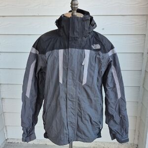 THE NORTH FACE Grey Black Nylon‎ Hyvent Mens Large Full Zip Jacket TNF